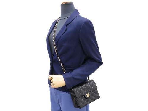 CHANEL Chain Shoulder Bag Mini Matelasse Caviar A35200 France Authentic 4187233 Hot Deal in US.